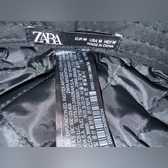 Zara Quilted Black Beret Baker Boy Cap Hat - Picture 4 of 4